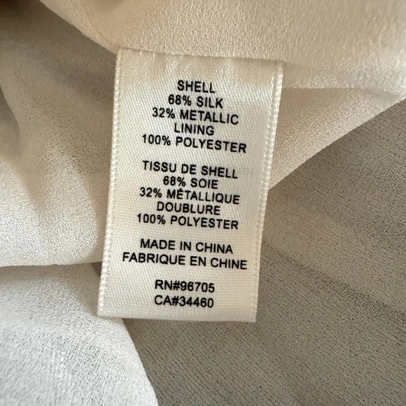 NEW Rebecca Taylor Shadow Lily Metallic Silver Silk
Ruffle Mini Dress Size 12 - Picture 14 of 15